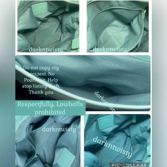 VTG Gorgeous Coach Leather Tote Robin’s Egg/Tiffany Blue NEAR PERFECT IMO Read! - Picture 8 of 12